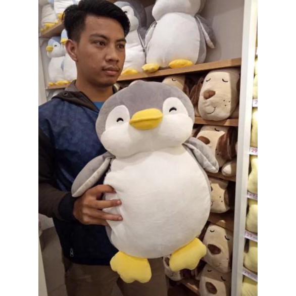 'Terbaru' * BONEKA MINISO PENGUIN PINGUIN GREY BLUE WHITE 48 cm ORIGINAL *termurah