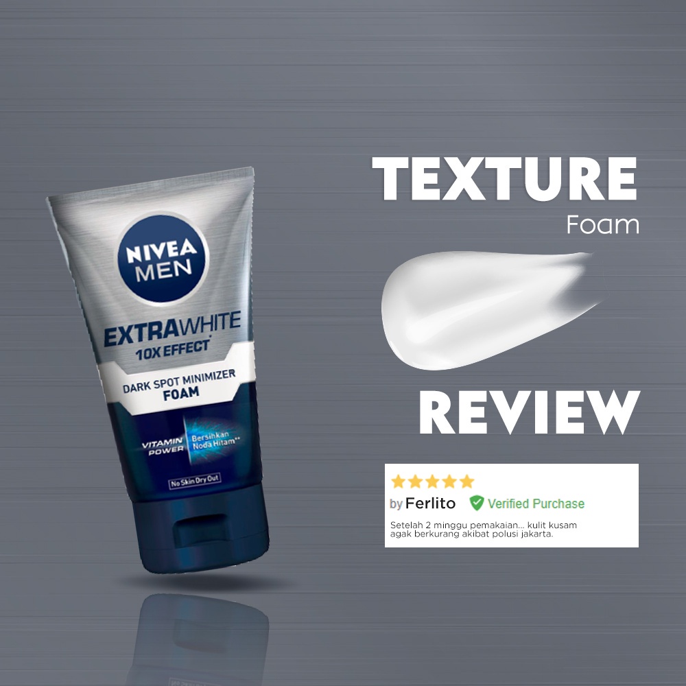 NIVEA MEN Personal Care Men Extra White Dark Spot Minimizer Facial Foam 100ml