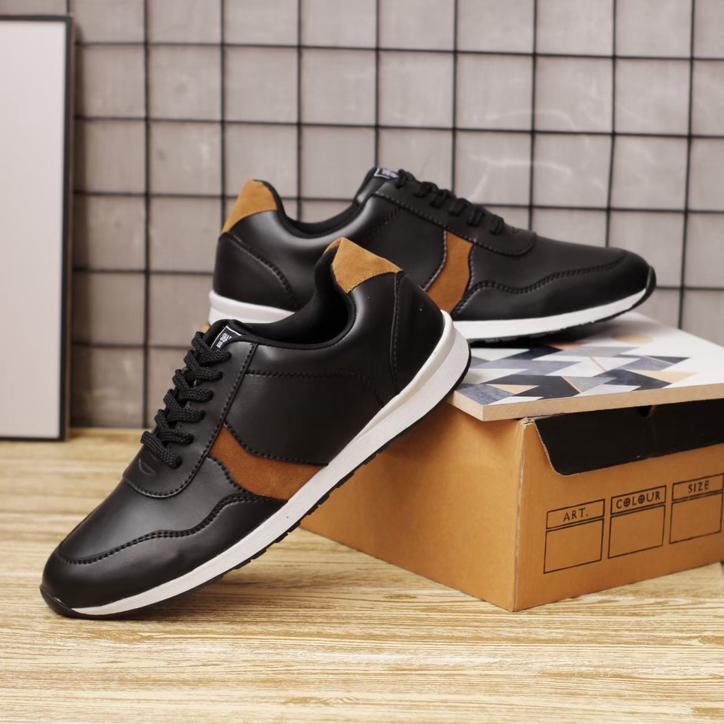 Sepatu Kasual Pria Kulit Syntetic Sepatu Pria Casual Sepatu Cowok / Cowo Sepatu Kerja Kantor Semi Formal Kuliah Sekolah Gaya Kekinian Murah Terbaru