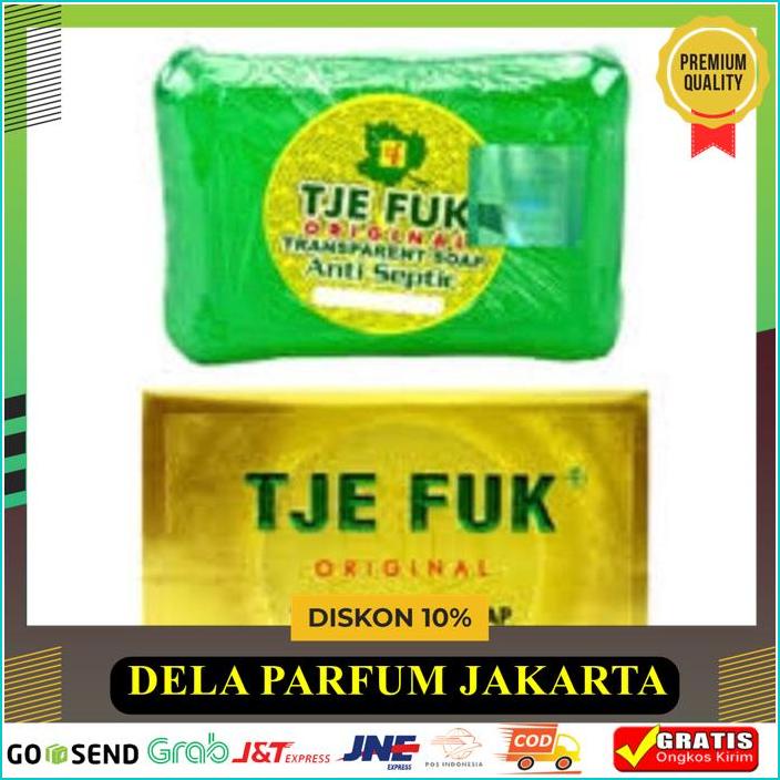 TJE FUK ANTISEPTIC ORIGINAL TRANSPARENT SOAP GREEN 100G - SABUN BATANG WAJAH HIJAU KUALITAS IMPORT 