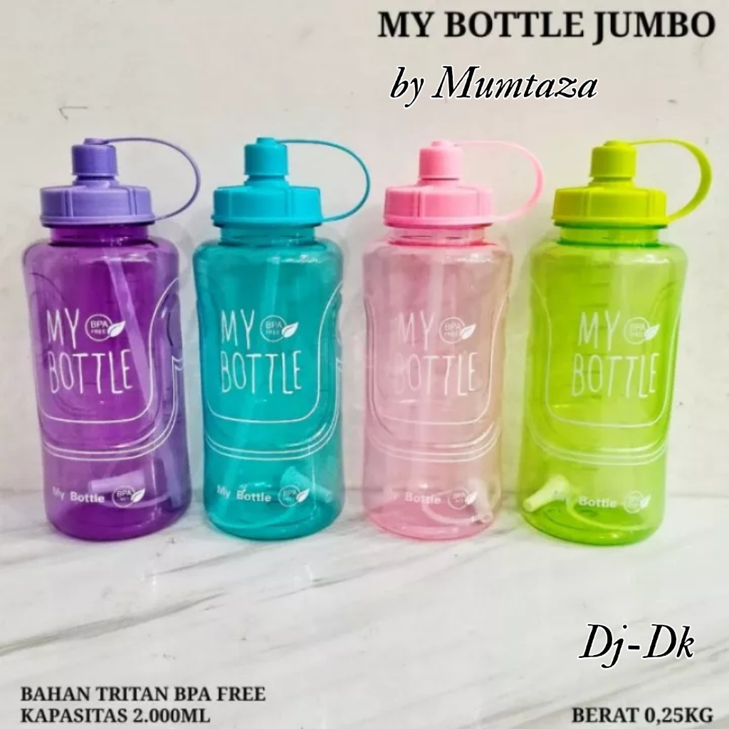 My Bottle Minum Polos 2000ml, Botol Minum Jumbo, My Bottle Free BPA Bulat.