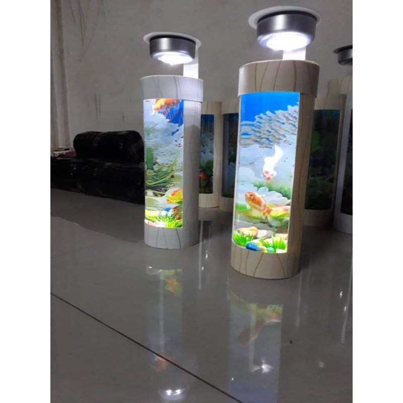 Aquarium Mini Ikan Cupang LED Minimalis