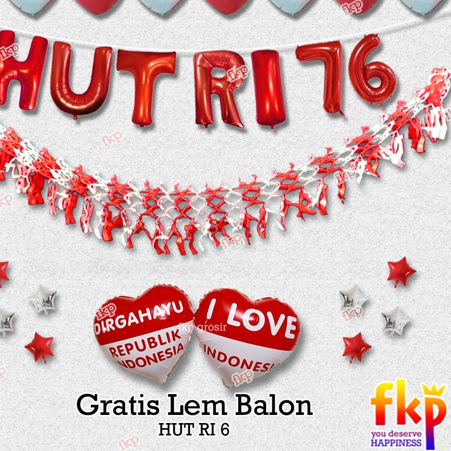☇ FUN KIDS PARTY Paket Dekorasi HUT RI / Paket Menyambut Hari Kemerdekaan Balon Dirgahayu Agustusan 