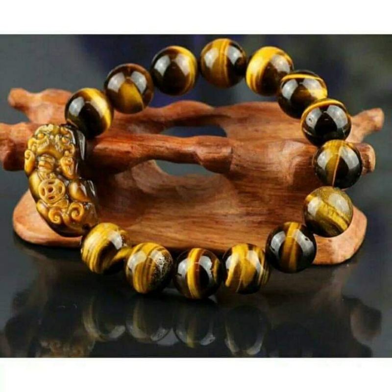 GELANG TIGER EYE ASLI BANDUL PIXIU.