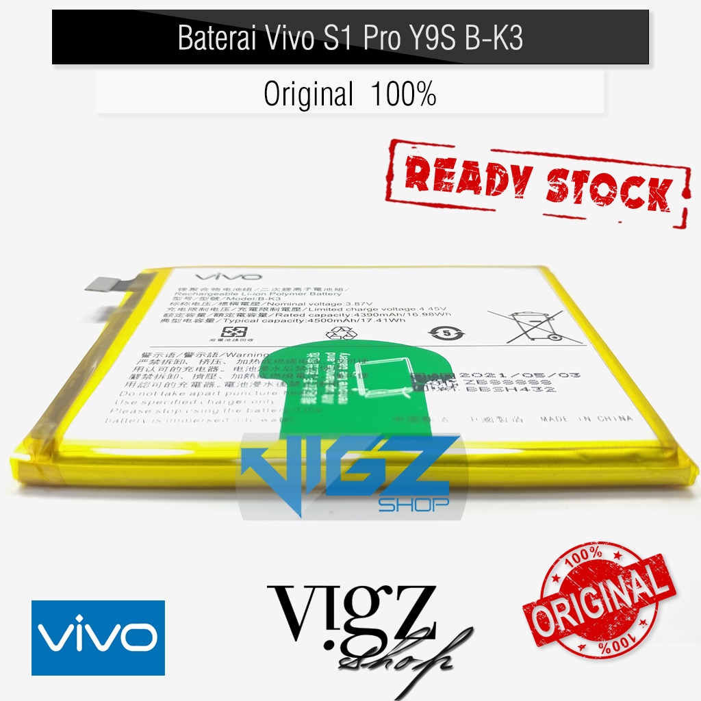 Baterai Batre Batrai Vivo S1 S1 Pro Y9S B-K3 BK3 Original 100% batere batre batrai battery