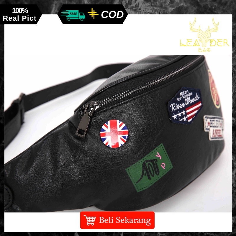 Tas Selempang Kulit Cowok Terbaru Dan Trendy 2021 Warna Hitam Original Atau Weistbag Kulit Laki Laki