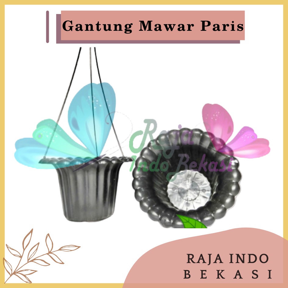 Pot Gantung Mawar Hitam - Pot Plastik Bunga Gantung Hitam Cantik  Pot Gantung Hias Bunga Lili Paris