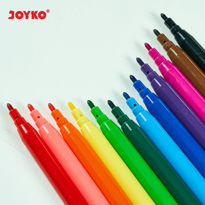 12 warna Pena Kuas Spidol Joyko Bisa dihapus dicuci dengan air /color brush pen