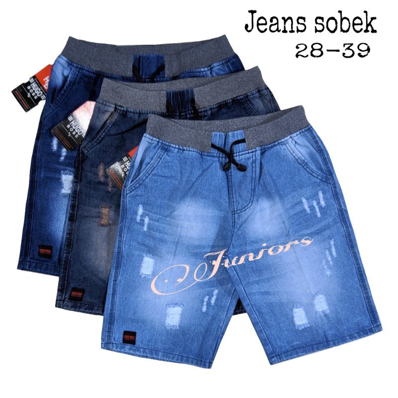 JEANS PENDEK SOBEK PRIA HUGO RIP