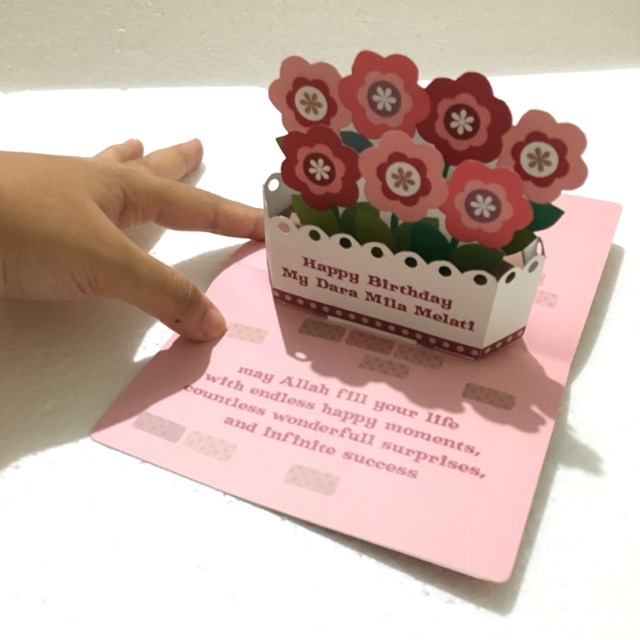

pop up card bunga flower cocok hadiah ulang tahun unik