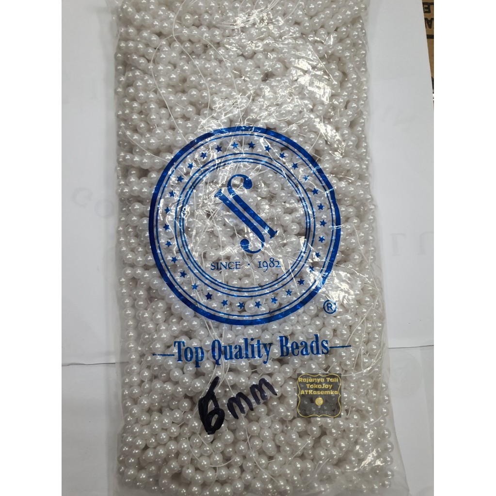 Mote Mutiara 6mm Aplikasi Sintetis Imitasi Pearl Bulat 450gram mute