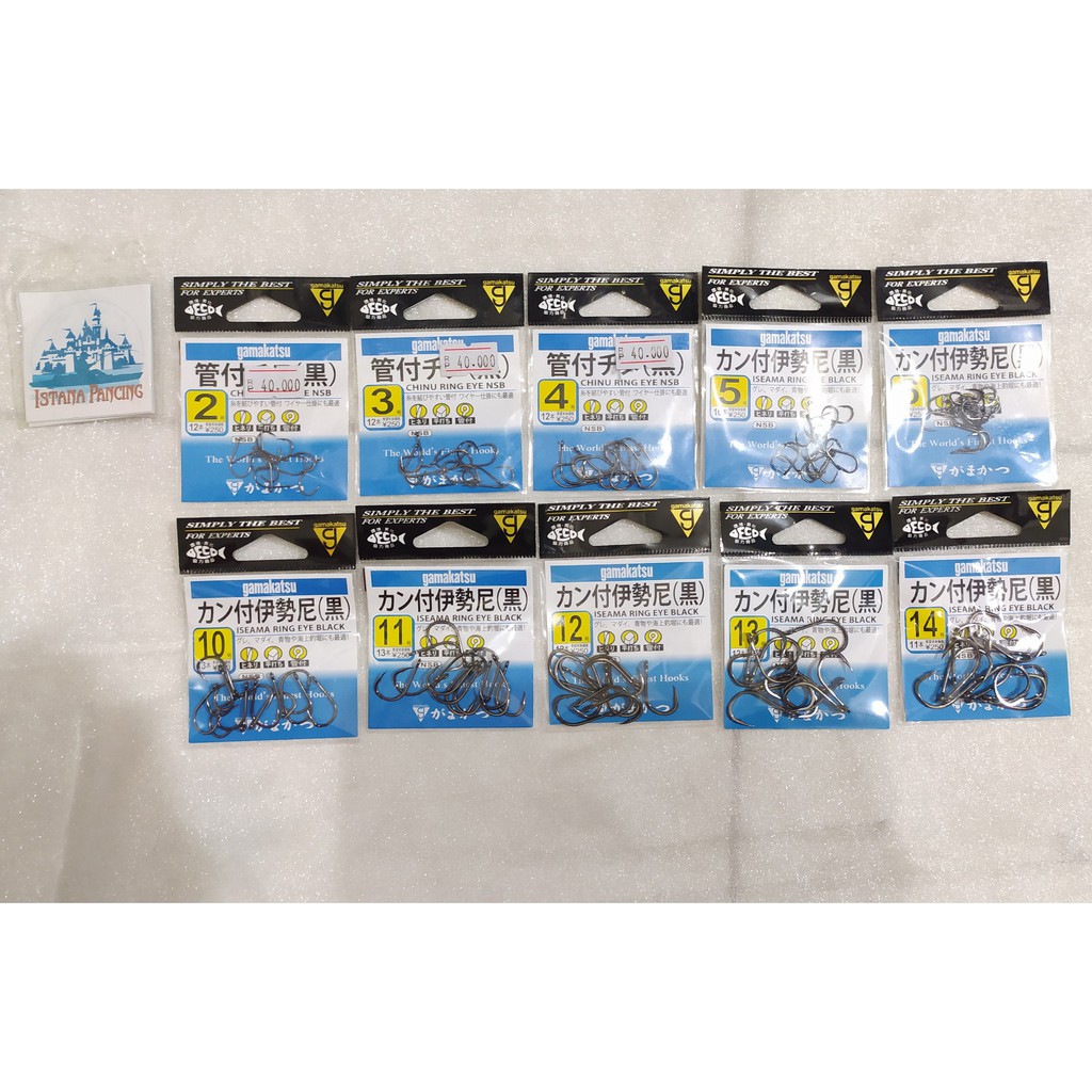 PANCING GAMAKATSU ISEAMA RING EYE BLACK / GAMAKATSU HOOKS  SIZE: 2, 3, 4, 5, 6, 10, 11, 12, 13, 14