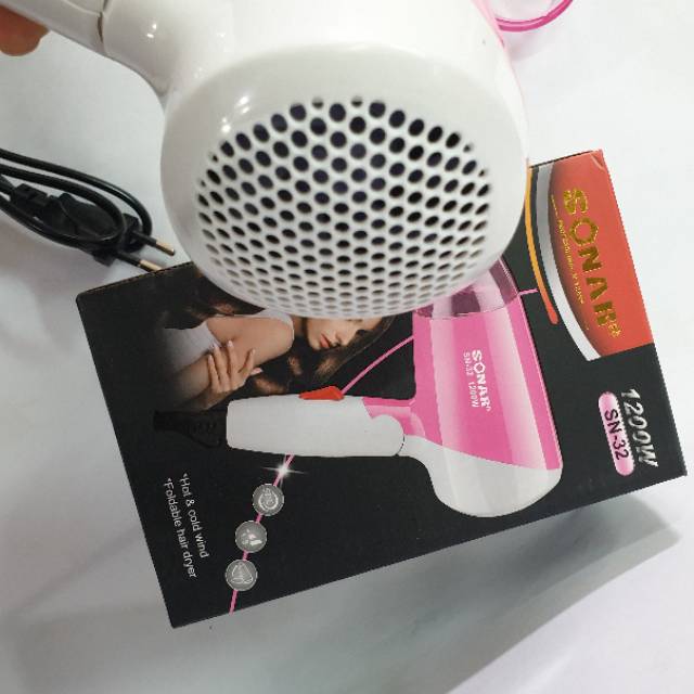 HAIRDYER SONAR SN-32 ALAT PENGGERING RAMBUT MINI HAIRDRYER  RAMBUT SALON MURAH BISA DILIPAT