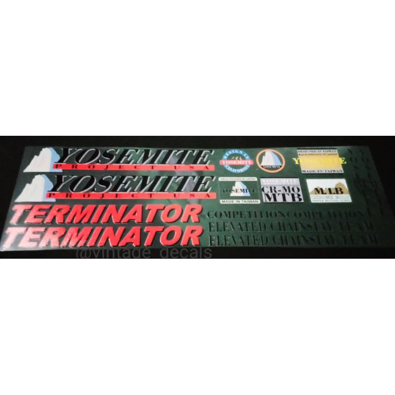 sticker sepeda YOSEMITE TERMINATOR elevated