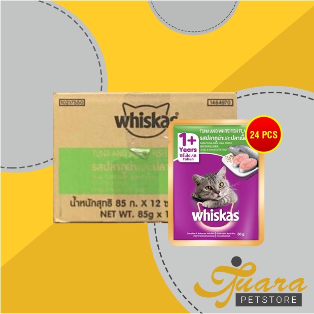 Makanan Basah Kucing Whiskas Sachet Pouch Grosir Dus isi 24 PCS 85 GR