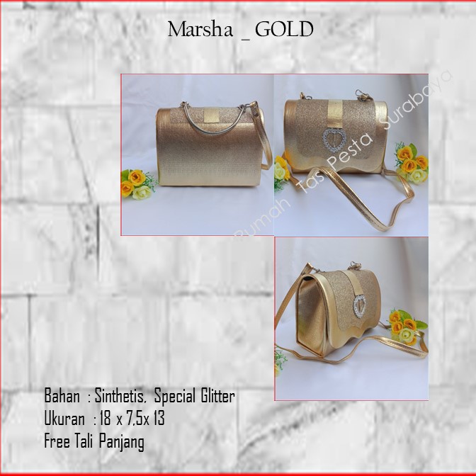 Tas Home Made ,Tas Pesta,Tas Kecil,Marsha _ GOLD