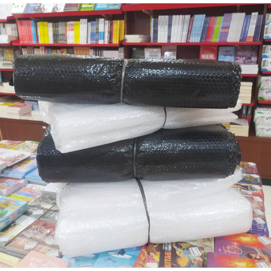 BUBBLE WRAP - Ukuran 120 cm x 10 m - HITAM PUTIH