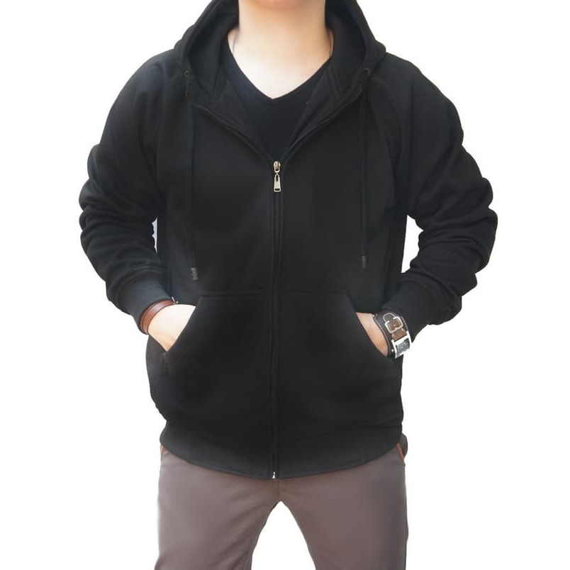 HARGA BERSAIN ** PROMO JAKET POLOS HITAM HOODIE JACKET SWEATER POLOSAN MURAH TERMURAH