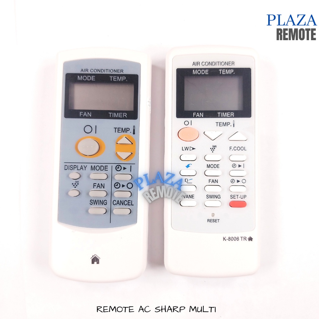 REMOTE AC SHARP PLASMACLUSTER MULTIFUNGSI TANPA SETTING