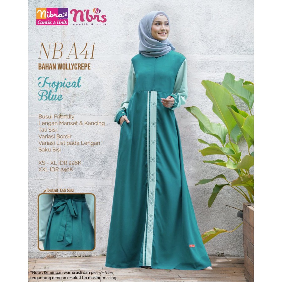 GAMIS COUPLE 2021 DEWASA REMAJA MODERN LEBARAN TERBARU, PAKAIAN MUSLIM WANITA - GAMIS NIBRAS NB A41