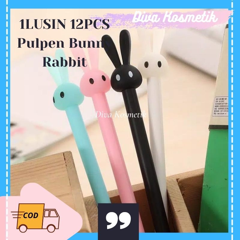 

1 Lusin 12PCS Pulpen Gel Motif Karakter Kelinci / Pulpen Bunny Rabbit Cute