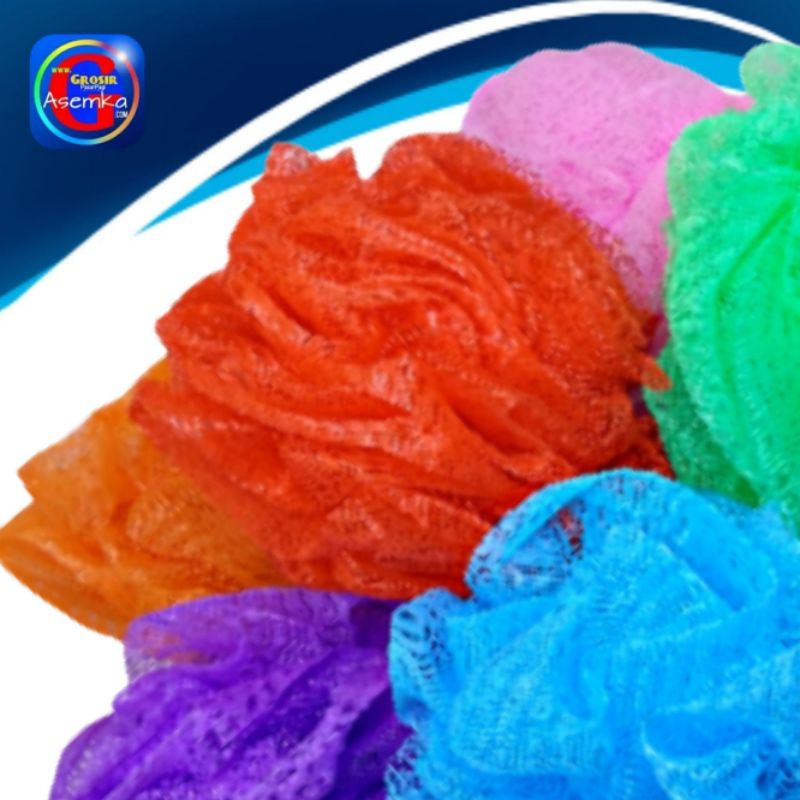 GPA Spons mandi (6pcs)Besar warna polos Bath Colorful Bath Spons Puff