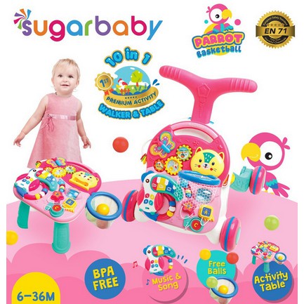 Sugar Baby Alat Bantu Bayi Berjalan Premium Activity Walker &amp; Table 10IN1 Dan 5 In 1