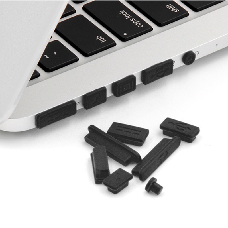 Cre 12pcs / Set Plug Stopper Silikon Anti Debu Untuk Macbook Air Pro Retina 11 &quot;13&quot; 15 &quot;