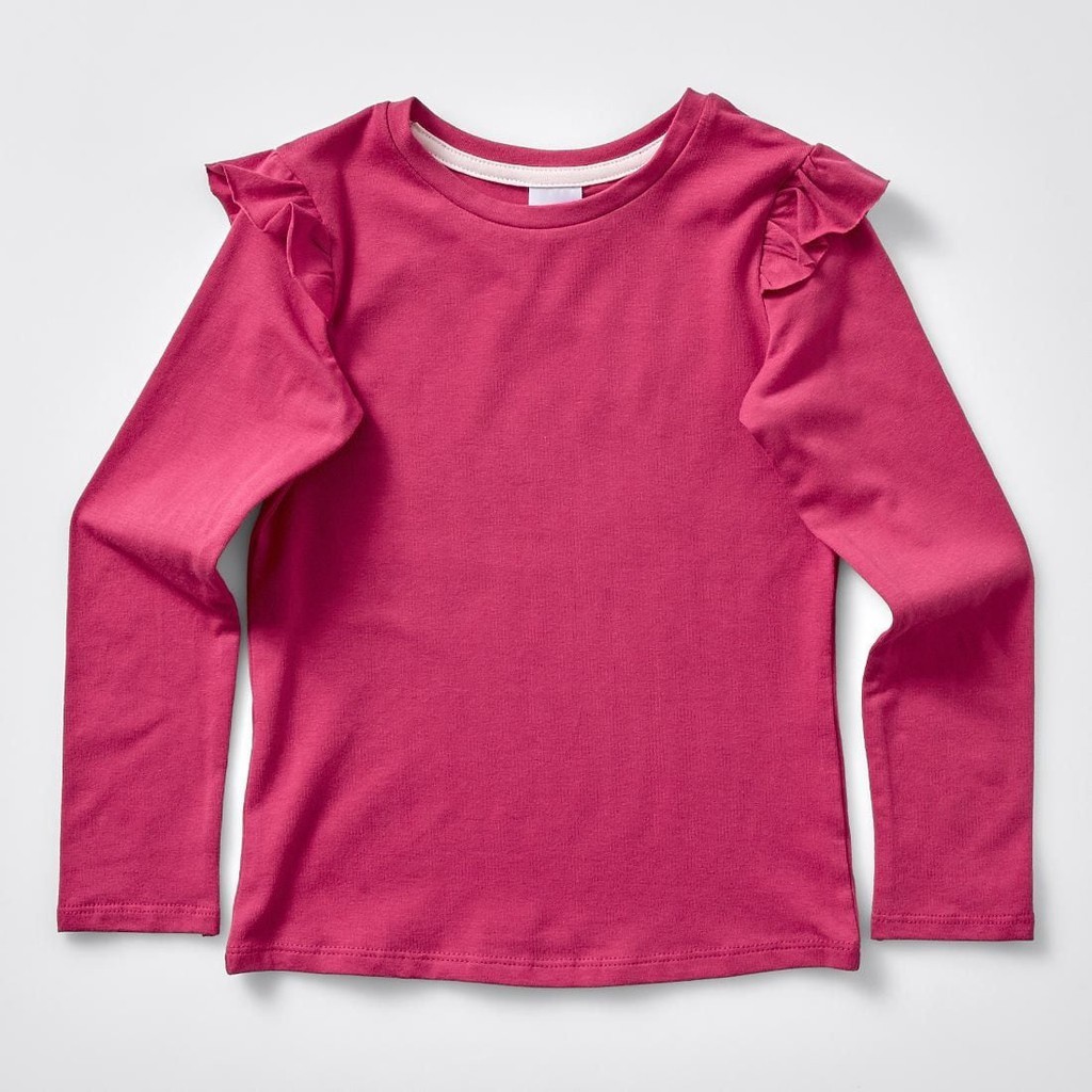 Kaos Anak Perempuan Lengan Panjang Merah
