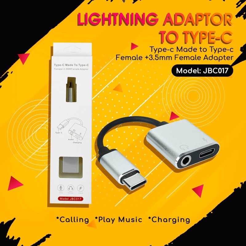 kabel lingting C ke C sambungan charger dan headset