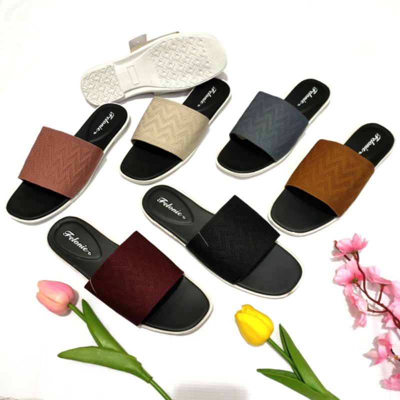 sandal wanita rajut Import Felonie WM 03 Selop Rajut halus terbaru..!