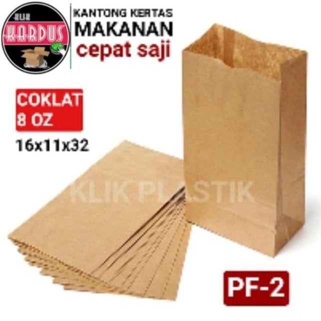 

KANTONG MAKANAN 8OZ COKLAT BESAR/TAS KERTAS PAPERBAG PAPER BAG BURGER