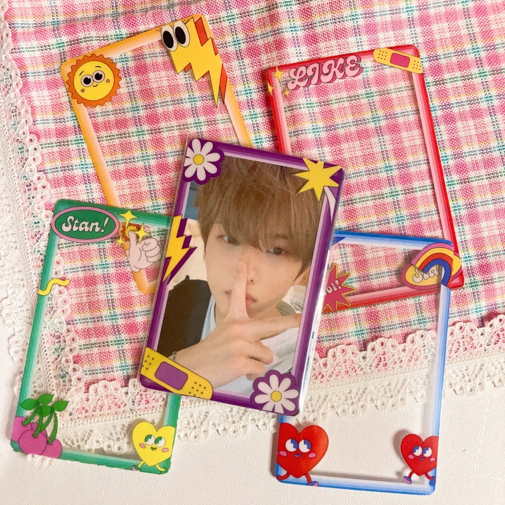 Photocard PC Bingkai Frame Decorasi Deco 5pcs/pack Desain Bright Vibrant KPop