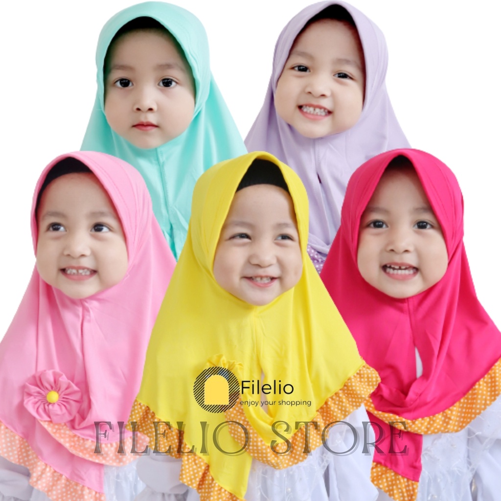 TERMURAH Kerudung Anak Perempan Livia Ped Umur 1-3 Tahun Khimar Anak Kecil Lucu Murah Premium