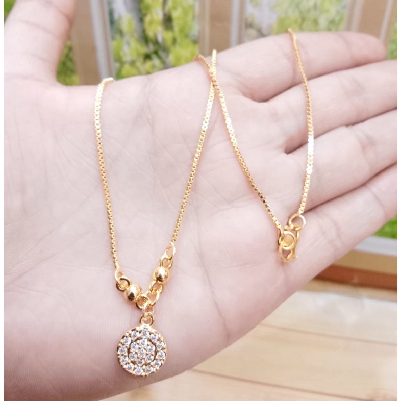 Kalung wanita ful permata lapis emas yaxiya xuping