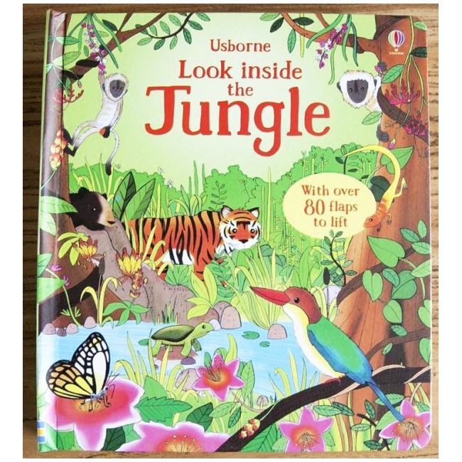 Buku Pengetahuan / Ensiklopedia Anak Usborne Look Inside A Jungle - over 80 flaps to flip