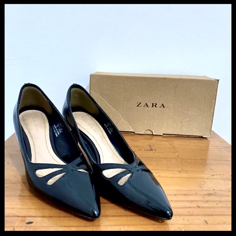 zara heels hitam untuk kerja atau ngantor 5cm size 35 original preloved second branded