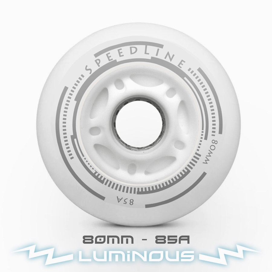 HARGA PROMO Luminous wheel Inline skate Speedline Ban sepatu roda karet nyala LED 80mm 85A
