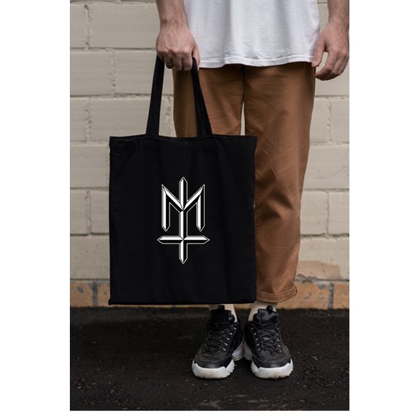 ORIGINAL APIKAE - TOTE BAG WANITA - TOTE BAG PRIA - TOTE BAG HITAM LOGO MATERNAL (RESLETING)