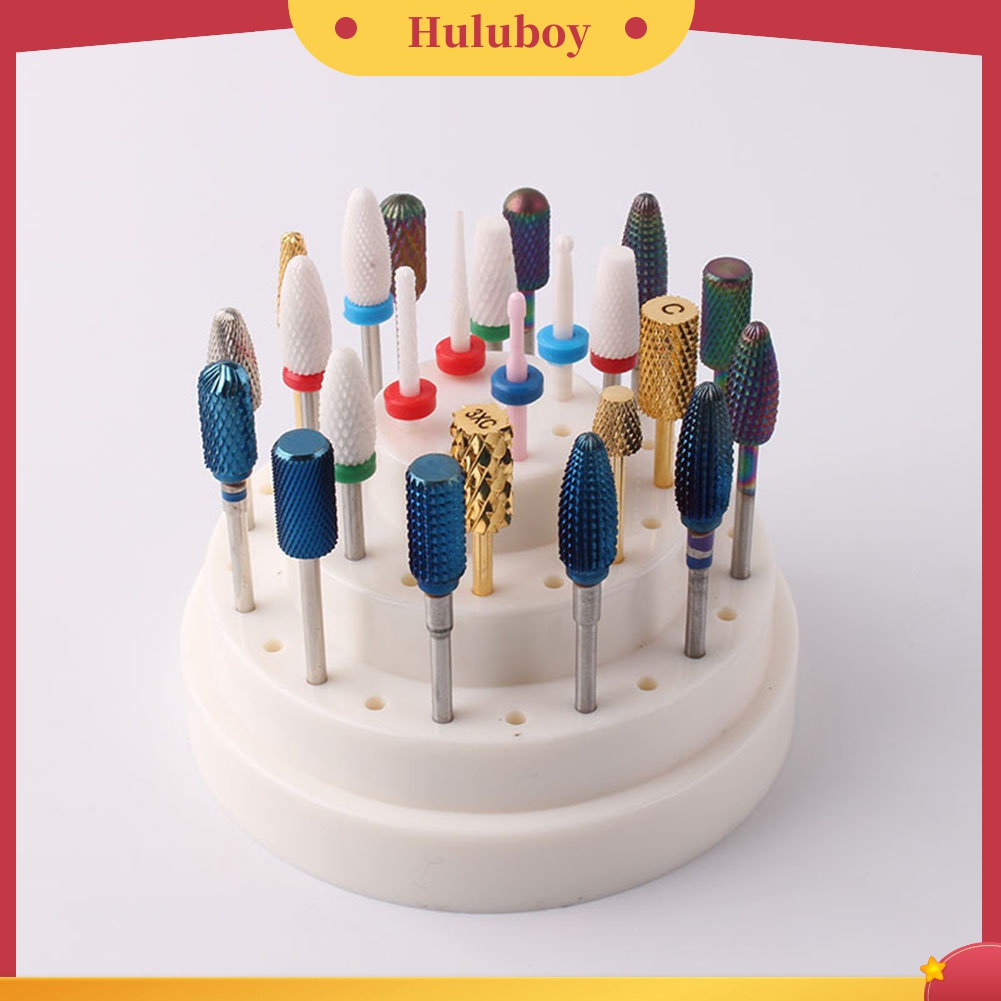 Huluboy Huluboy♡ Rak Stand Display Penyimpanan Mata Bor Nail Art 48 Lubang Portable
