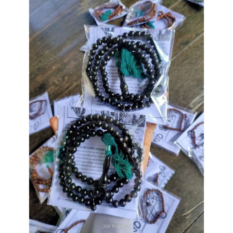 Tasbih Gaharu Asli 100% 99 8mm Hitam - Tasbih Wangi Aroma Kayu Gaharu Asli Kalimantan