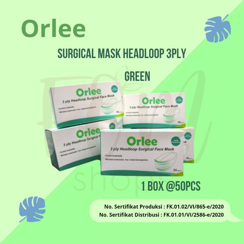 Masker Medis Surgical Mask Headloop (Hijabers) Merk Orlee