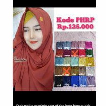 PHRP tiara hijabers phrp new ada logonya / pashmina instant hijab ratu plain / pashmina instan hijab