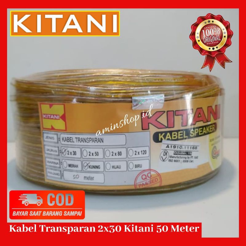 Kabel Transparan 2x30 Kitani 50 Meter Kabel Audio Video Kabel Sound