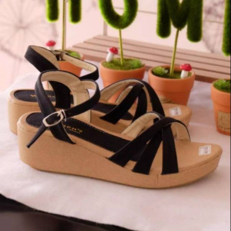 mqstars- Wedges Wanita Silang tiga 5cm/Sandal Silang Wedges 5cm