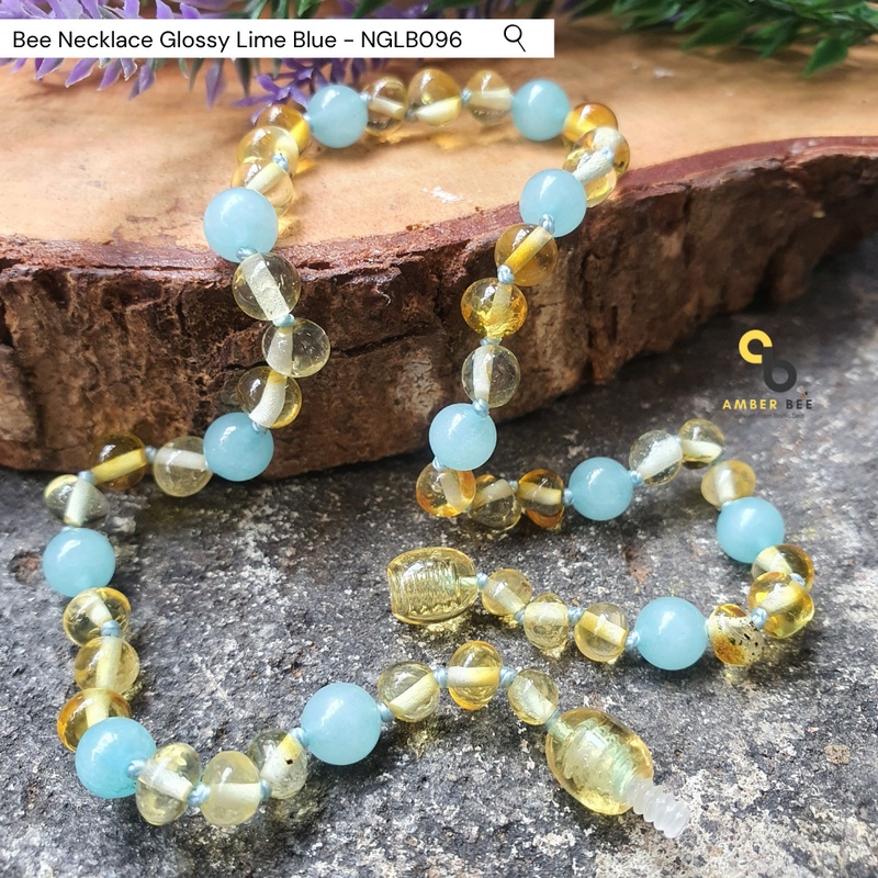 Kalung Amber Bayi &amp; Anak Premium Mix Gemstone Glossy NGLB096 By Amber Bee