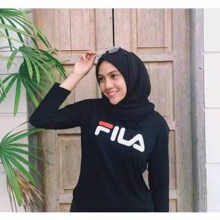  Kaos  ONECK wanita  FILA LENGAN  PANJANG  Shopee  Indonesia