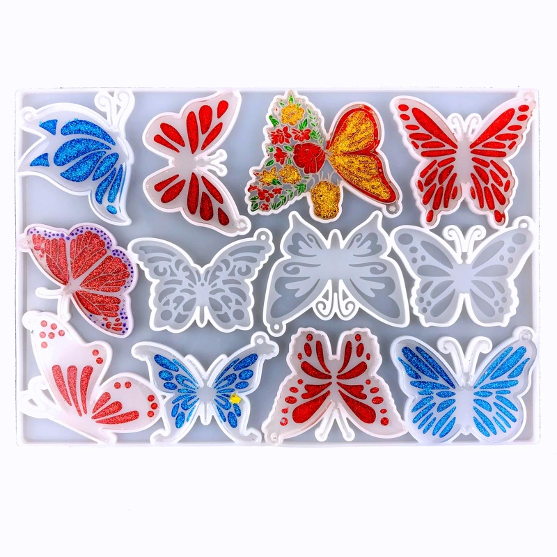 Siy Cetakan Resin Bentuk Kupu-Kupu DIY Untuk Gantungan Kunci Wanita