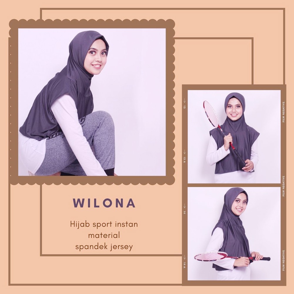 BERGO SPORT HIJAB SPORT KERUDUNG OLAHRAGA MENUTUPI DADA/SPORT HIJAB/JILBAB VOLLY SENAM BADMINTON/HIJAB RENANG/HIJAB INSTAN JERSEY Wilona