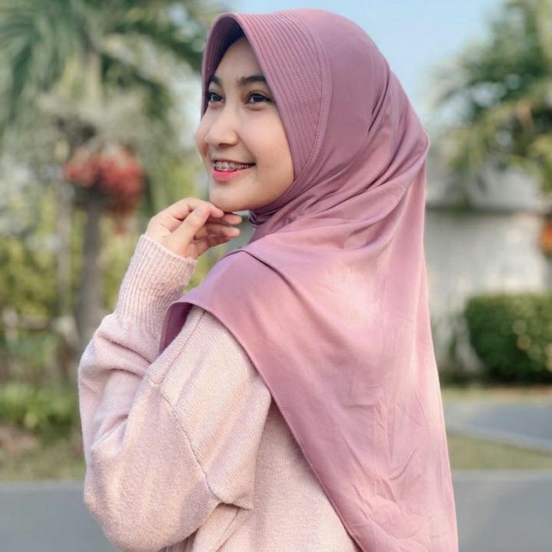 Jual Jilbab Bergo Hamidah Jersey\Bergo Sport\Jersey premium | Shopee